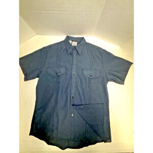 Workrite FR Mens 48 Blue S S Snap Button Front Shirt Nomex IIIA Uniform Unworn